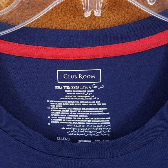 CLUB ROOM Shirt Mens XXL Blue Pullover T-Shirt Soft Comfort Tee - Picture 2 of 6